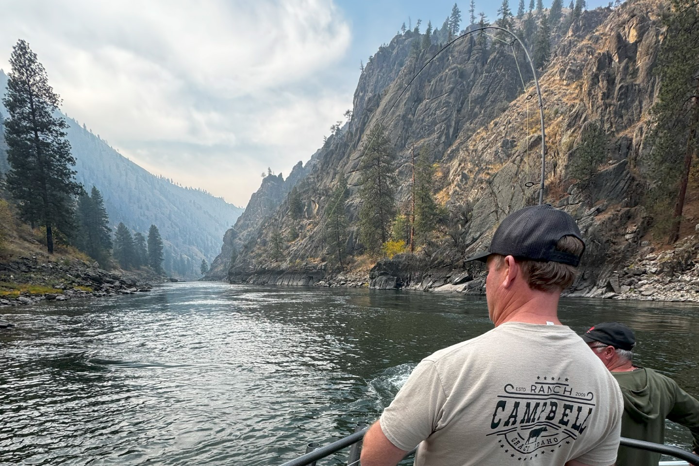 Fishing from a guided jet boat on the Salmon River