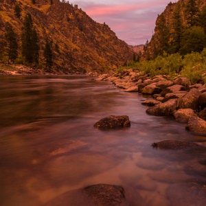 Salmon River of No Return wilderness sunset